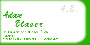 adam blaser business card